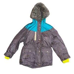 ZeroXposur Winter Jacket Coat Youth M 10/12 Gray Teal Warm Good Zipper Read